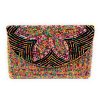 Bohemian Art Floral Hand-Beaded Clutch