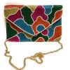 Colorful geometric art hand-beaded evening bag