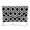 Honeycomb contrast hand-beaded evening bag