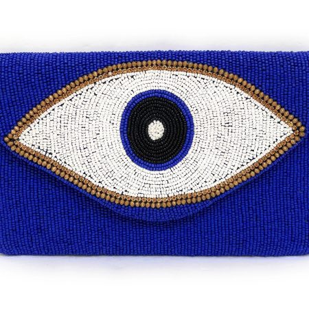 Mystical Guardian Eye Hand-Beaded Clutch