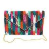 Rainbow Falls Handmade Sequin Beaded Clutch