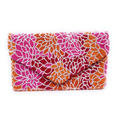 Vintage Flower Banquet Hand-Beaded Clutch