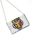 Wild Tiger Hand-Beaded Crossbody Bag