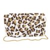 Wild leopard print hand-beaded clutch
